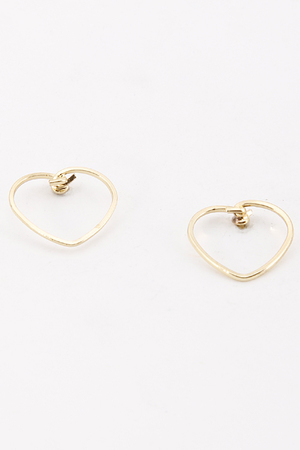 Heart Twisted Stud Earrings 5JBC5